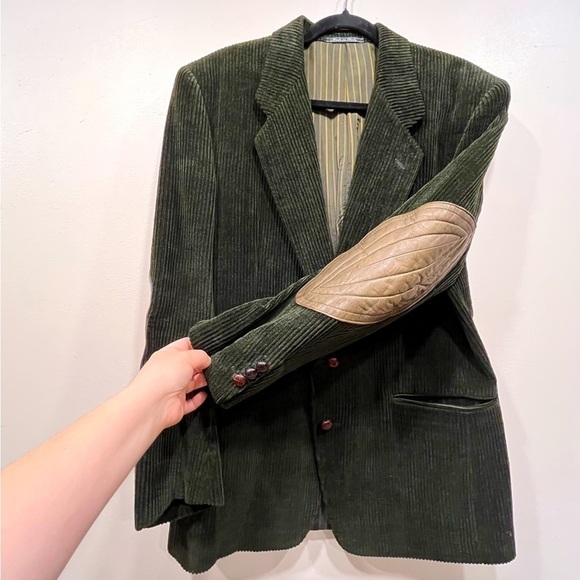 Gianfranco Ferre Green elephant corduroy professor blazer Medium - Picture 5 of 12